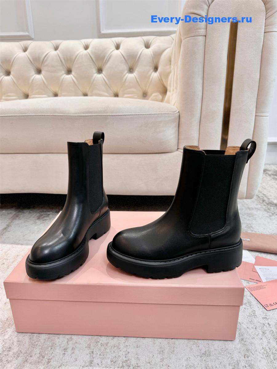 Miu Miu Black Leather Boots