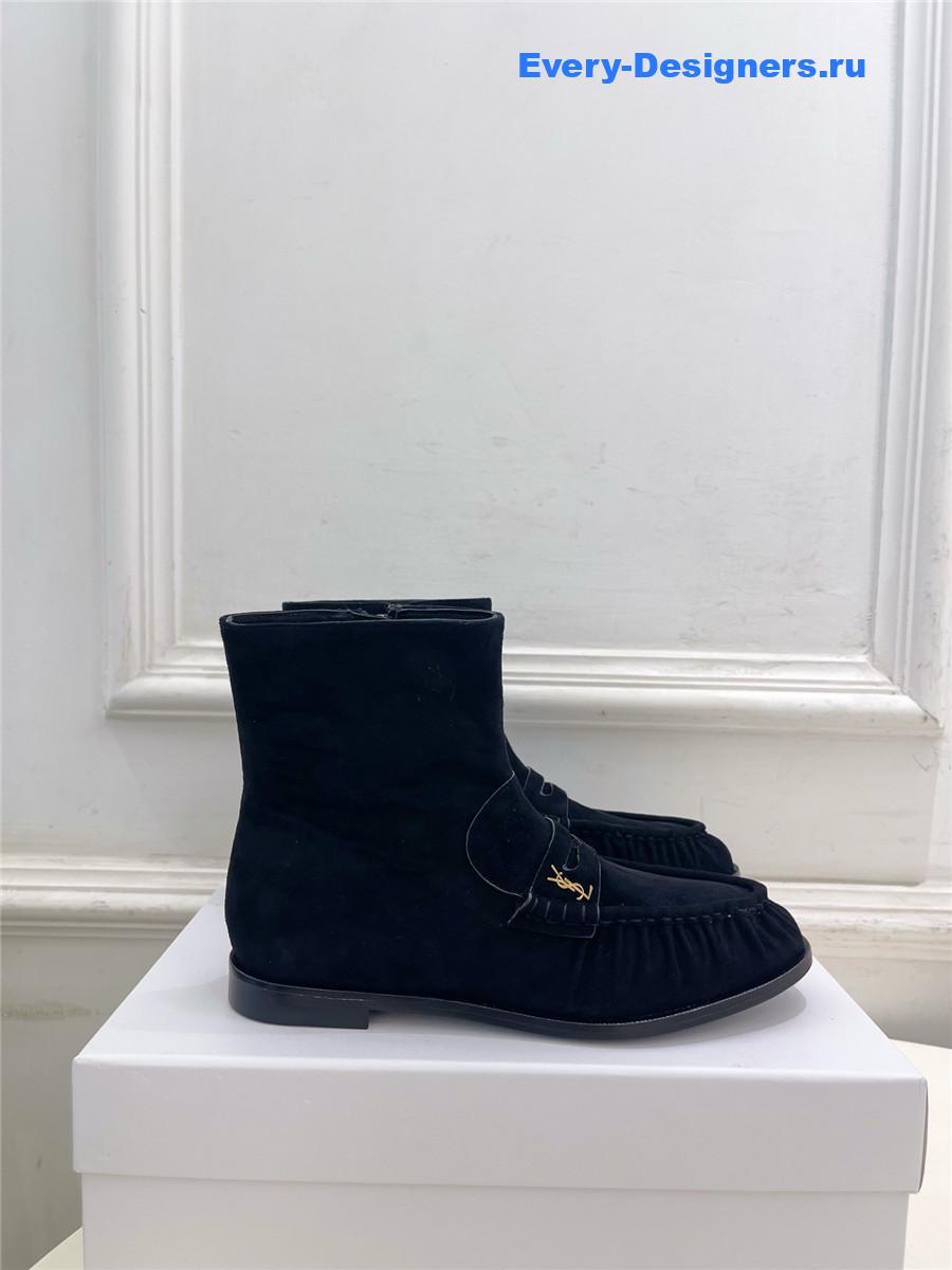 Sa1nt Lau*nt black suede ankle boots