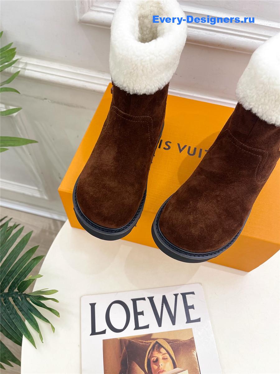 l0vis Vvtt0n dark suede calfskin shearling ankle boot