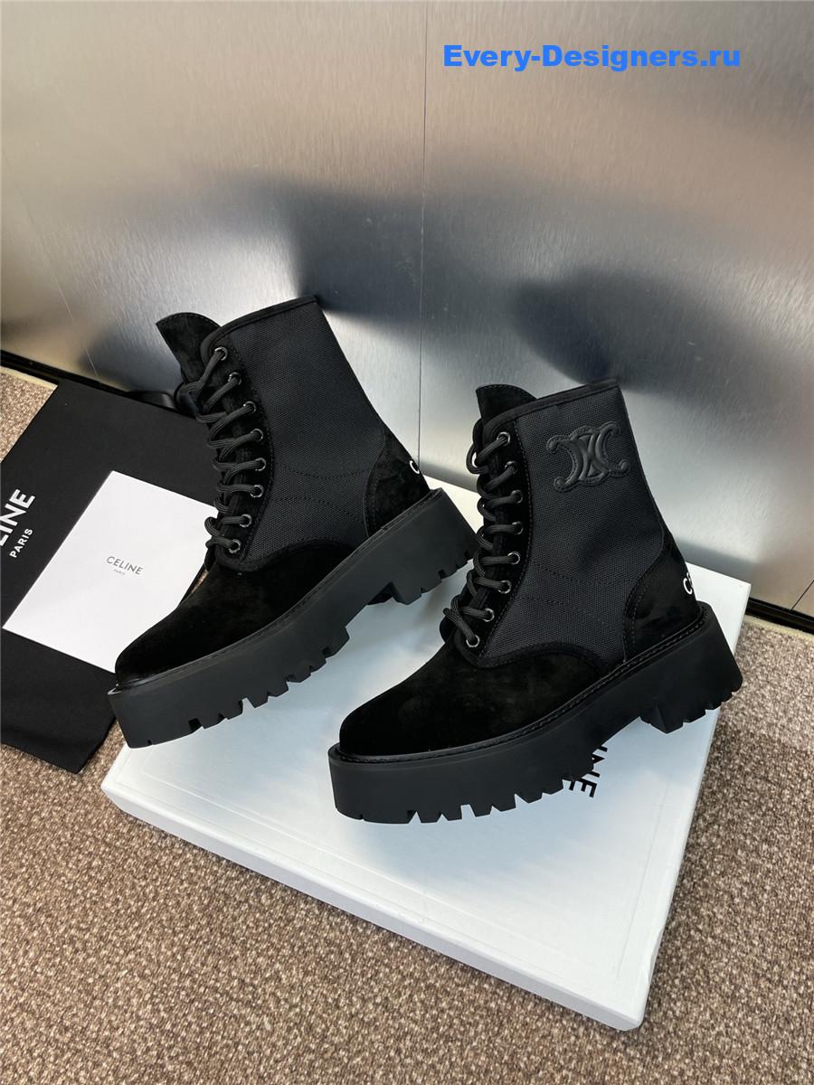 Ce1i*e black bulky laced up boot