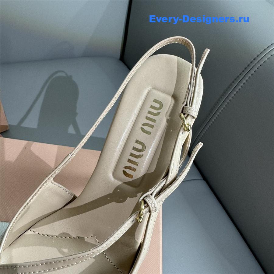 Miu Miu Patent Leather Buckles Slingbacks