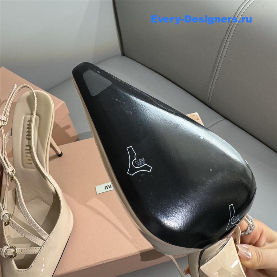 Miu Miu Patent Leather Buckles Slingbacks