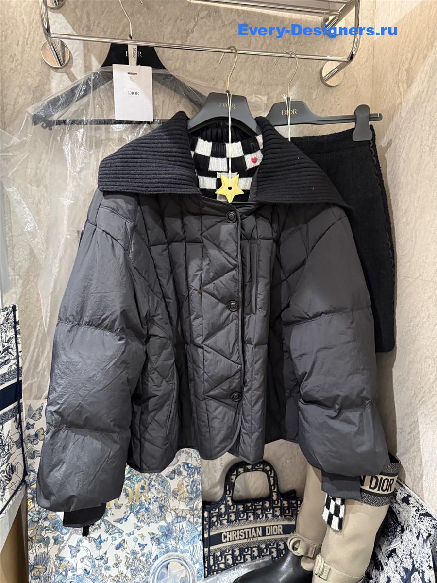 D10r cd black wool collar down jacket