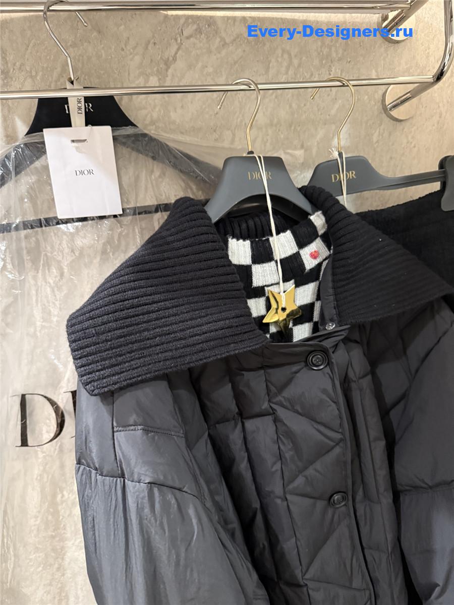 D10r cd black wool collar down jacket