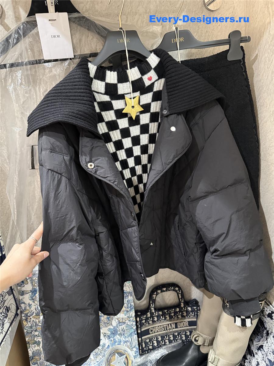 D10r cd black wool collar down jacket