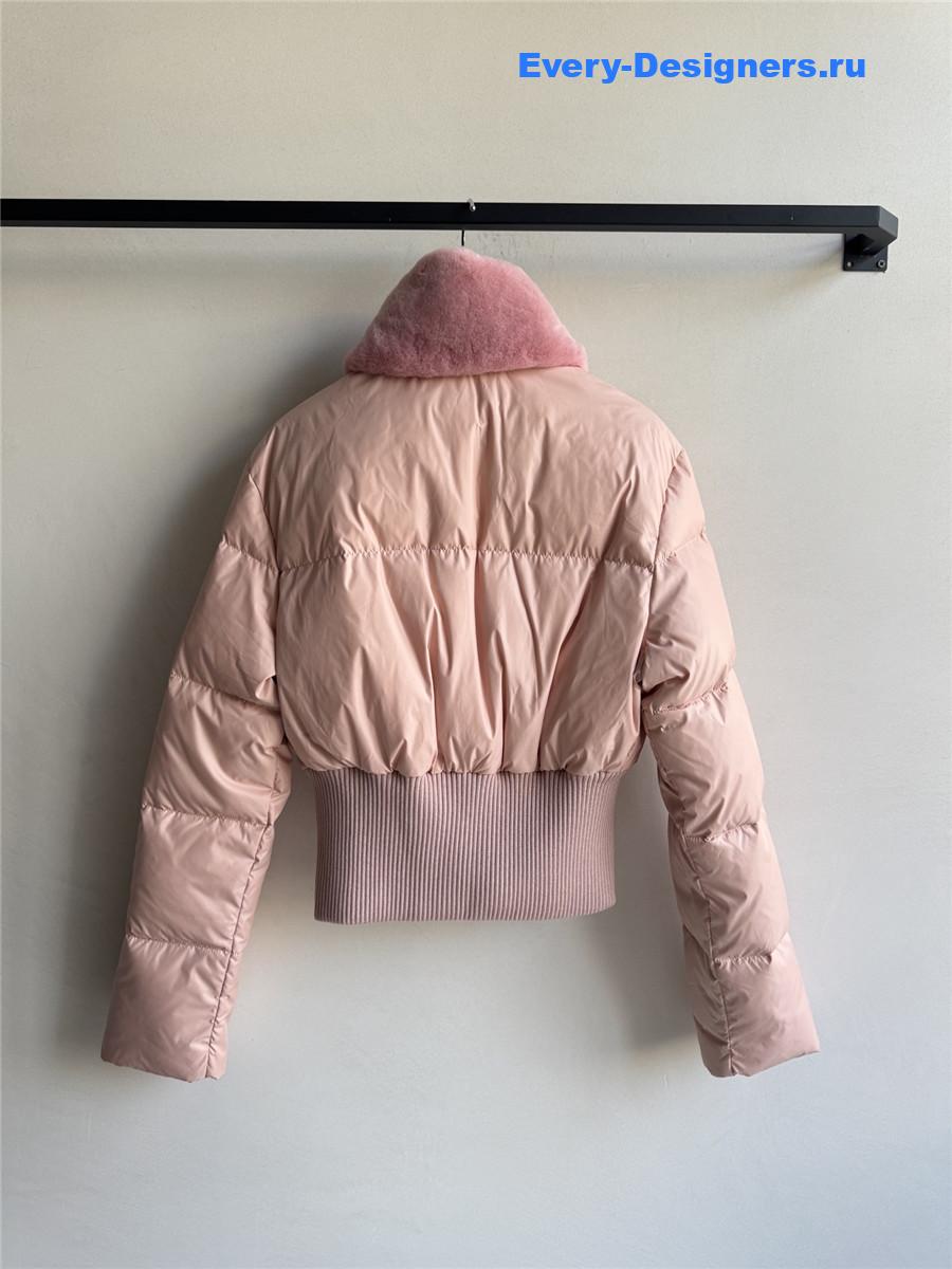 F**di pink technical fabric down jacket