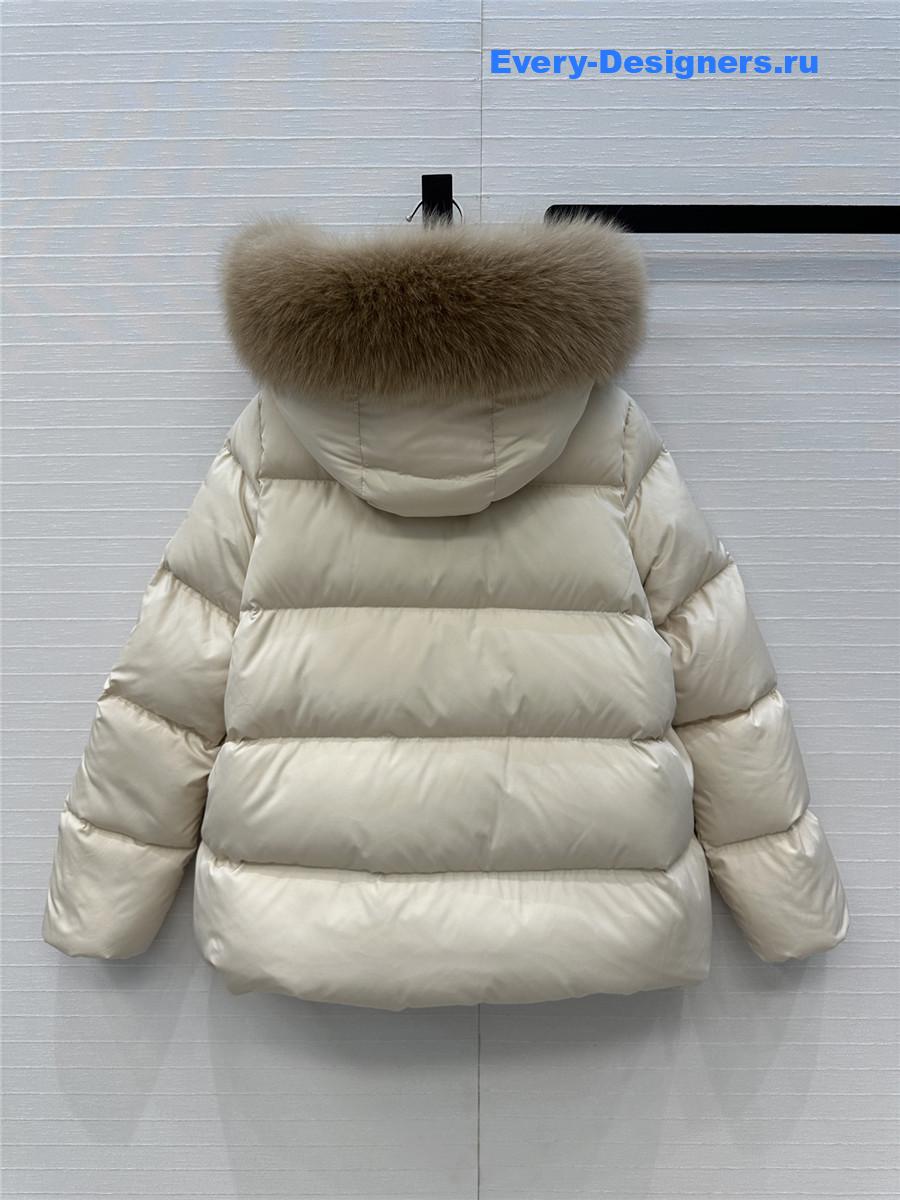 Moncler Beige Laichefur Parka Coat