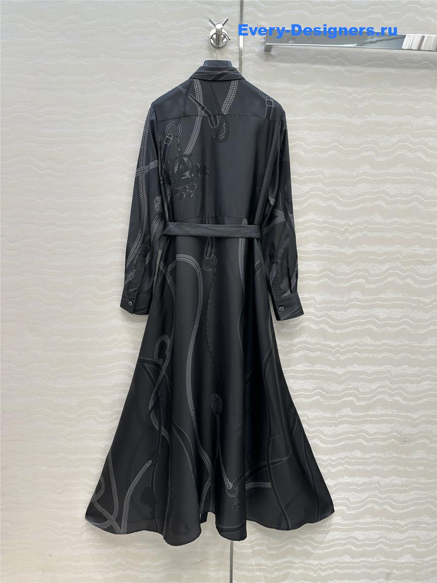 H**me5 black silk twill maxi dress