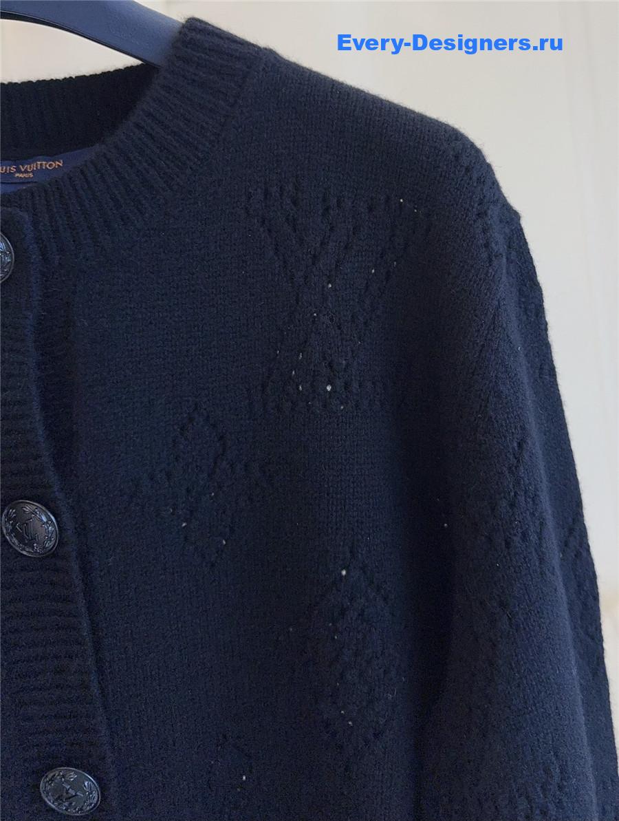 l0vis Vvtt0n black hollow knit cardigan