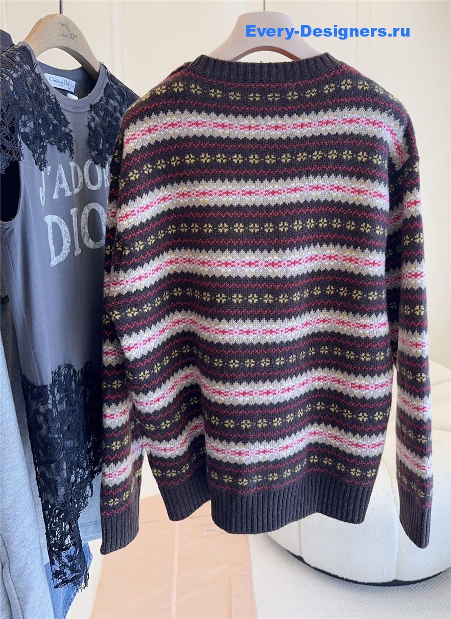 Miu Miu Dark Brown Wool Crew-neck Sweater