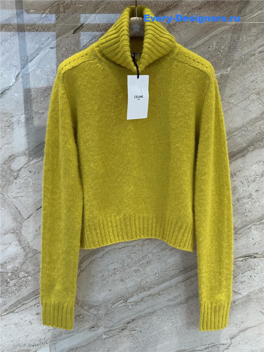 Ce1i*e yellow wool turtleneck sweater