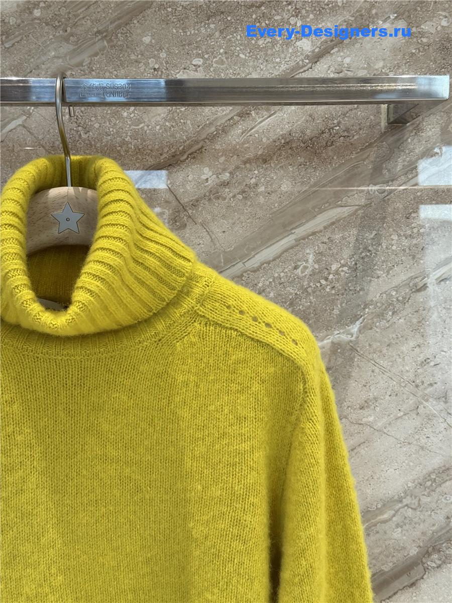 Ce1i*e yellow wool turtleneck sweater