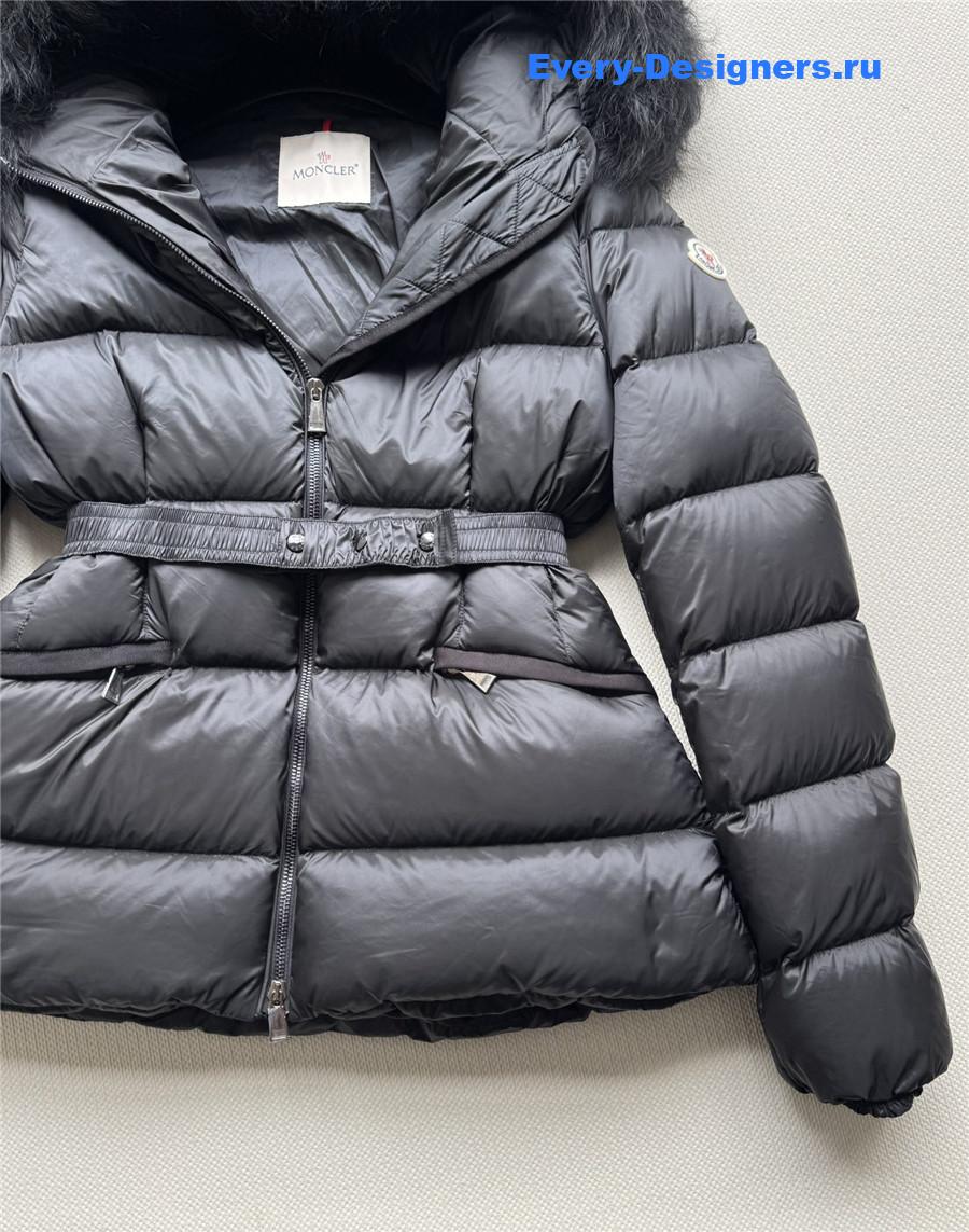 Moncler Black Boed Belted Down Jacket