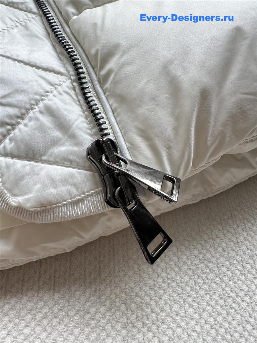 Moncler White Boed Belted Down Jacket