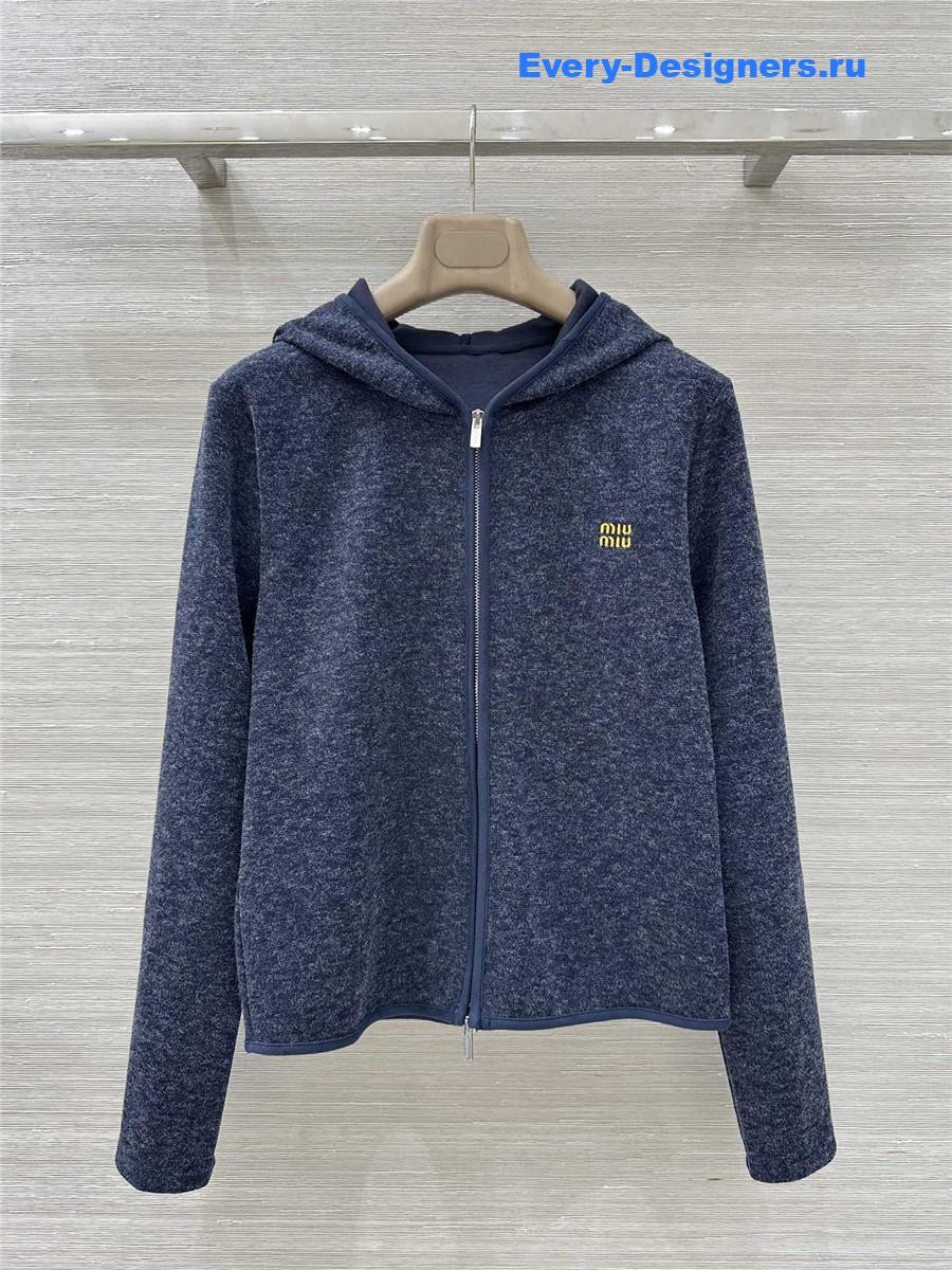 Miu Miu Navy Hooded Jacket Trousers Set