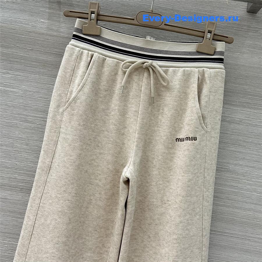 Miu Miu Beige Hooded Jacket Trousers Set