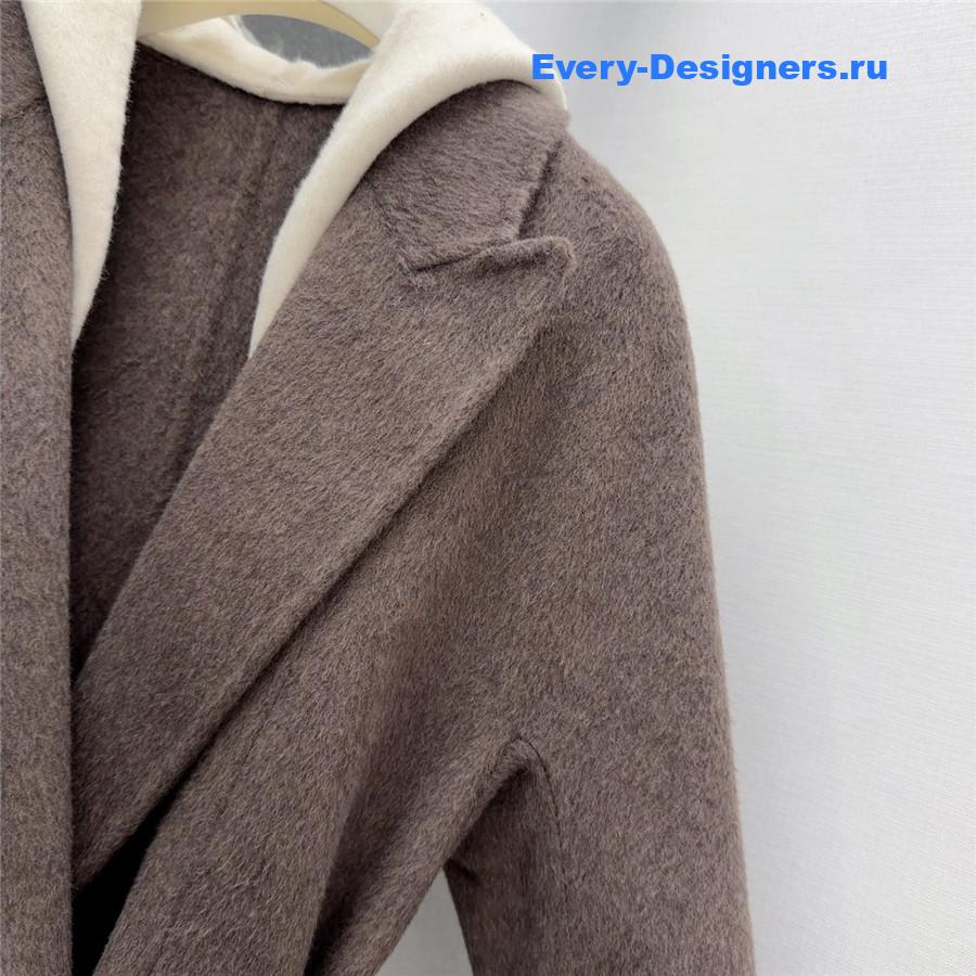 Max Mara Brown Hooded Double Coat