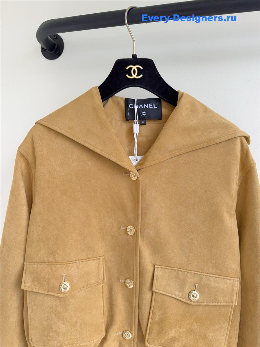 Ch**el brown suede jacket coat