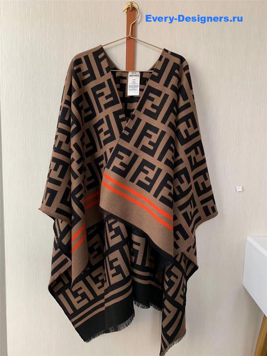 F**di black and brown ff cape
