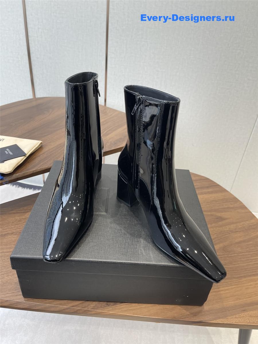 Sa1nt Lau*nt rainer black patent leather boots