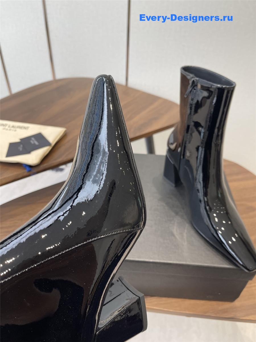 Sa1nt Lau*nt rainer black patent leather boots