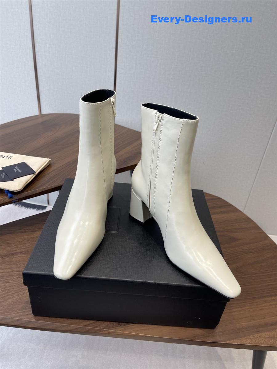 Sa1nt Lau*nt rainer white waxed leather boots
