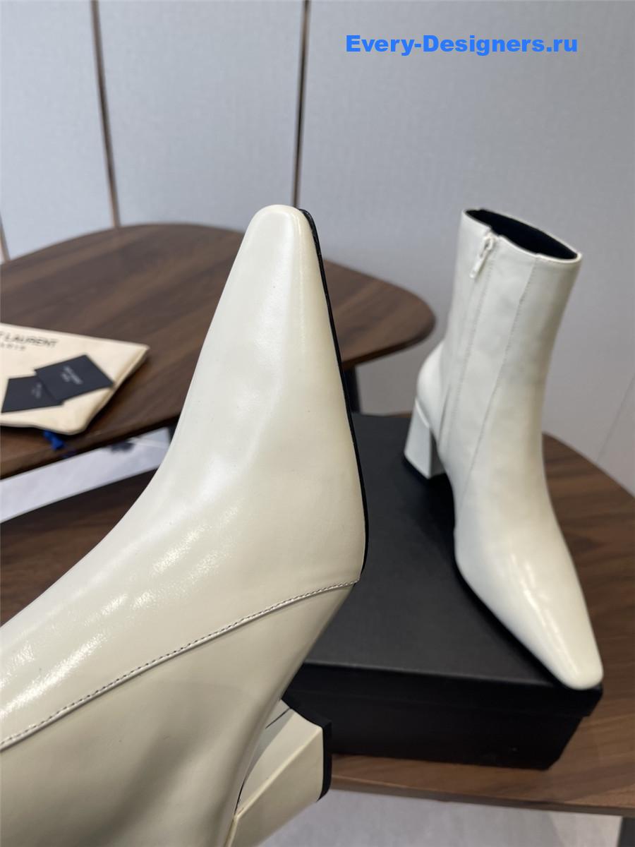 Sa1nt Lau*nt rainer white waxed leather boots