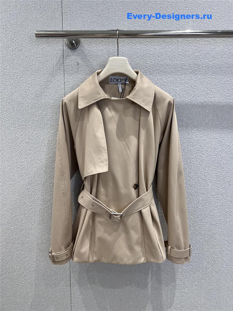 L0ew* beige cropped trench jacket