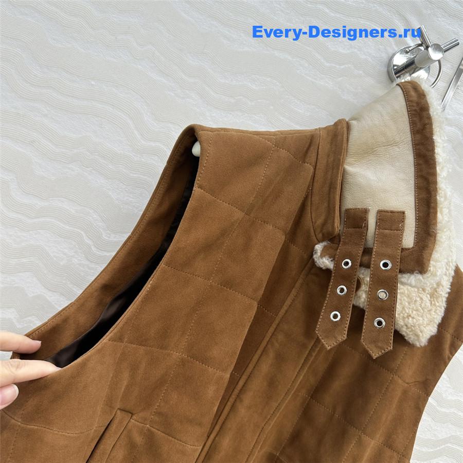 L0ew* brown faux suede gilet