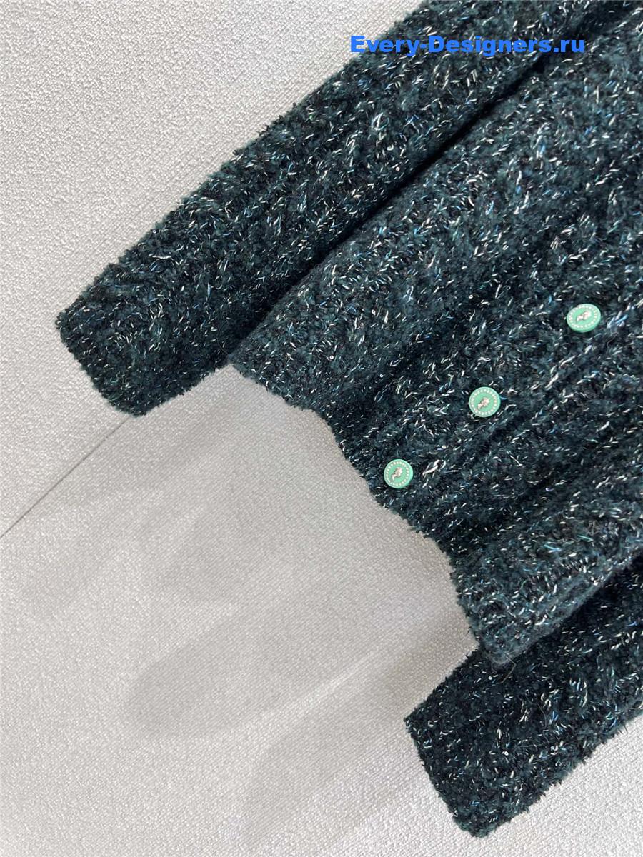 Ch**el green cashmere knit cardigan
