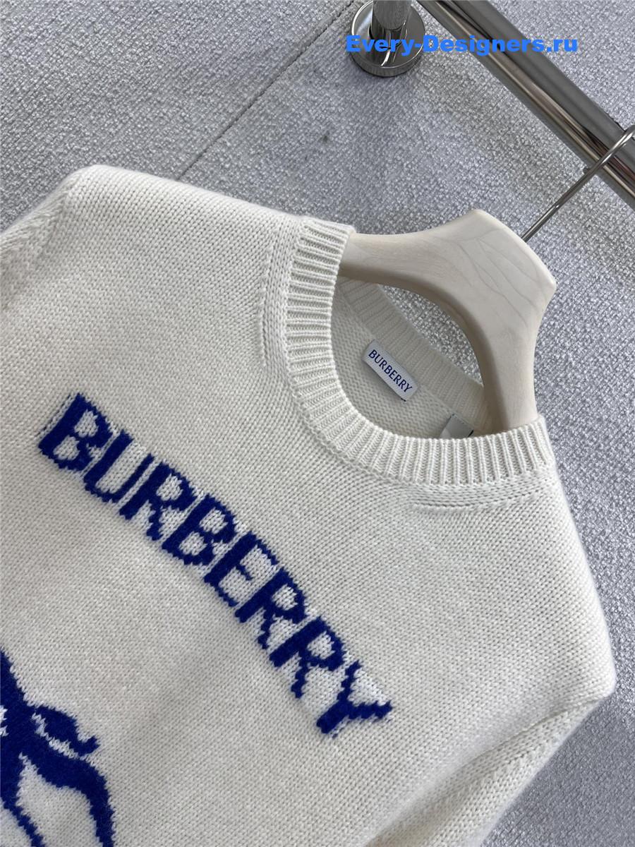 Bv*b*rry white equestrian knight sweater