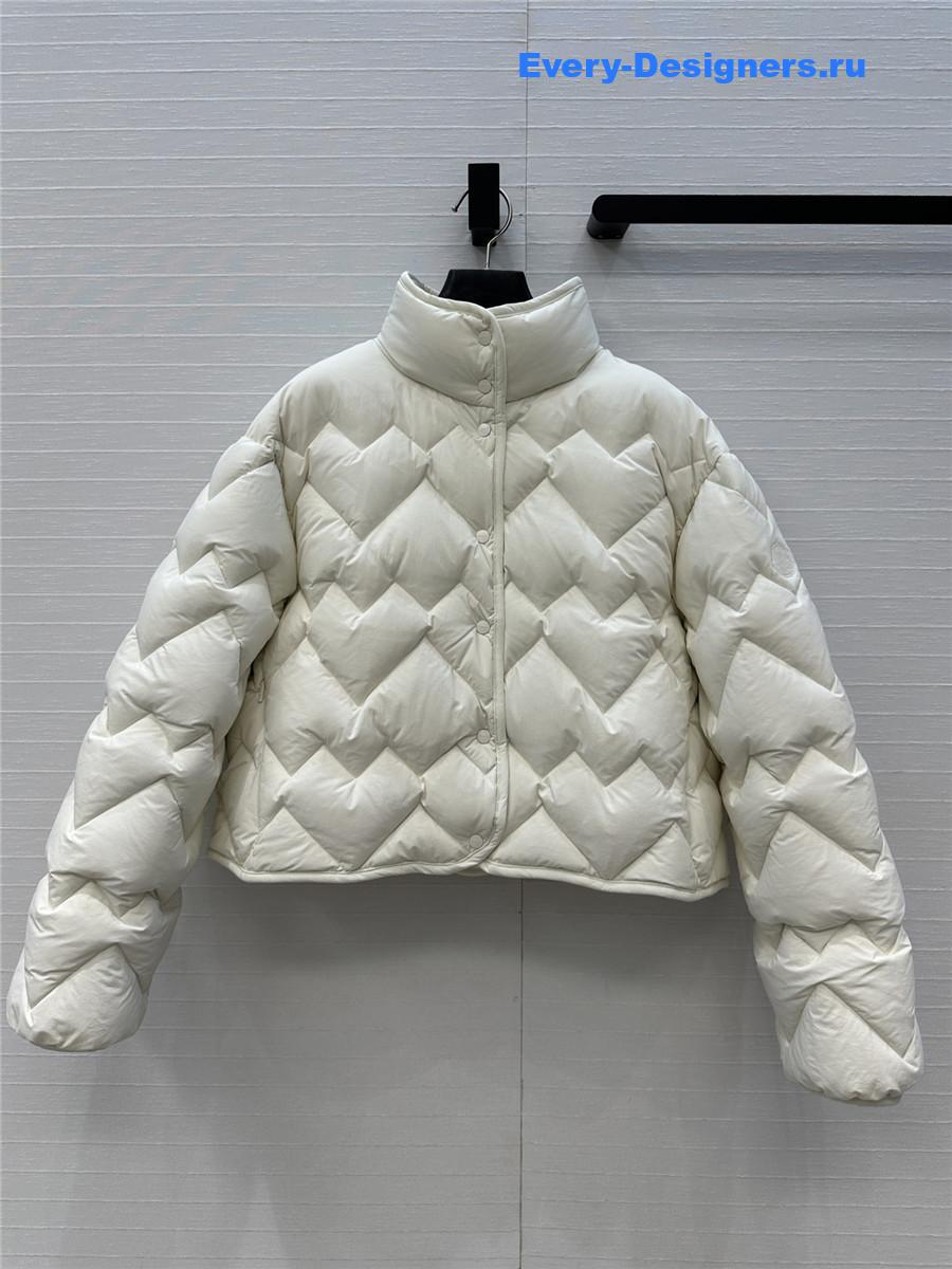 Moncler White Senevee Quilted Puffer Jacket