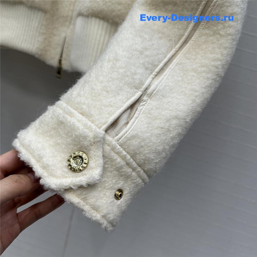 Moncler White Juvigny Hooded Bomber Jacket