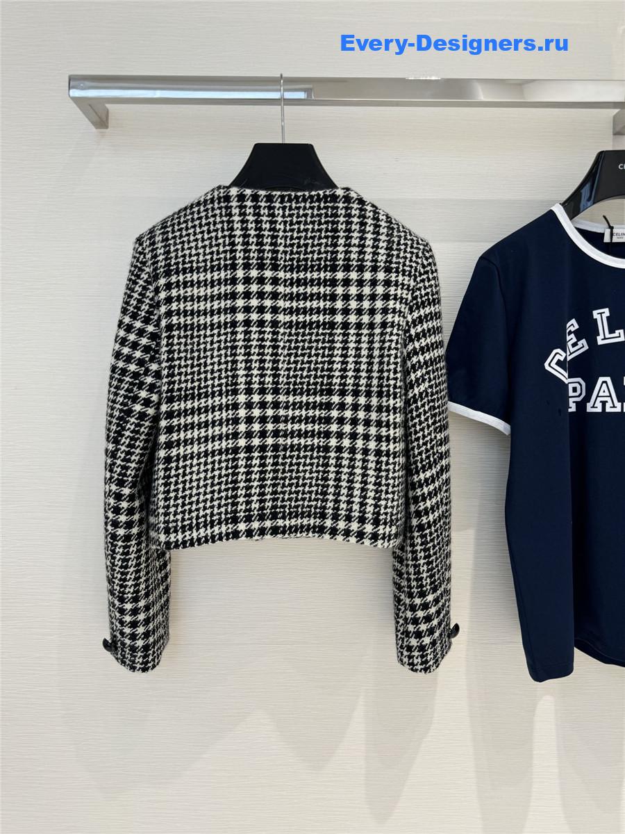 Ce1i*e houndstooth short coat