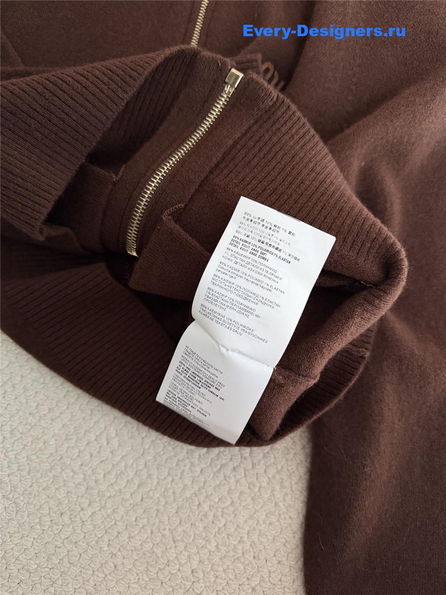 Miu Miu Brown Zip-up Cropped Cardigan