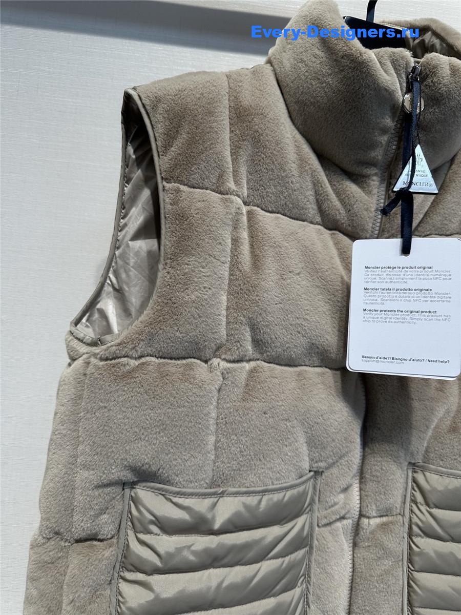 Moncler Grey Velvet Down Vest