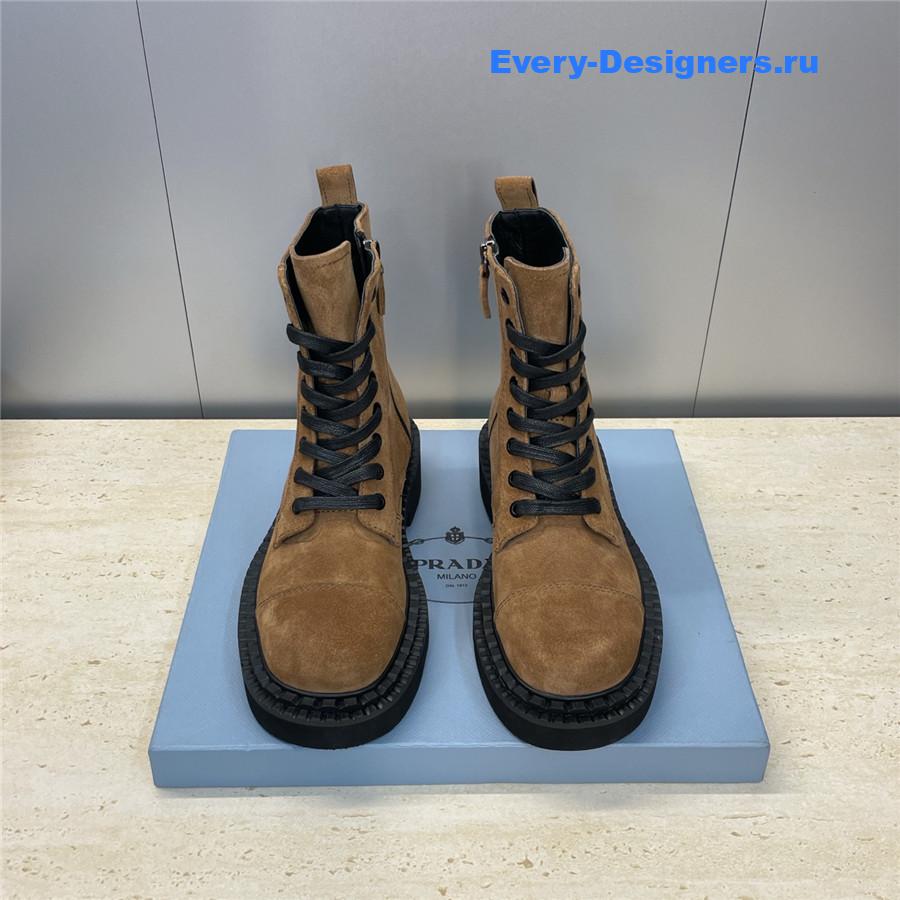 Pra*a brown suede lace-up boots