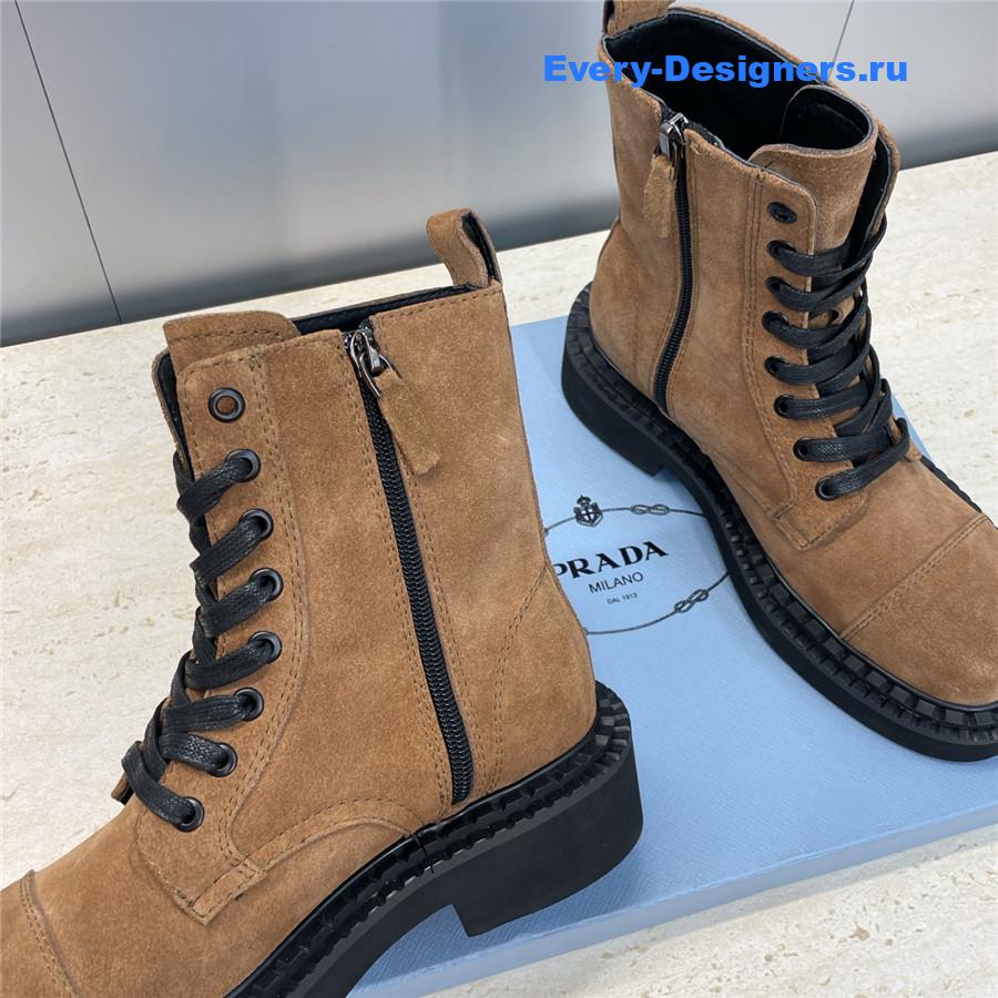 Pra*a brown suede lace-up boots