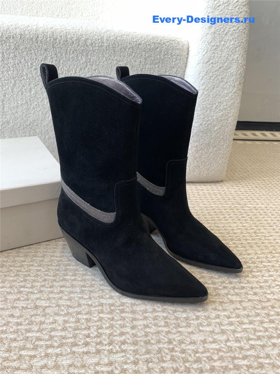 BC Black Suede Western Cowboy Boots