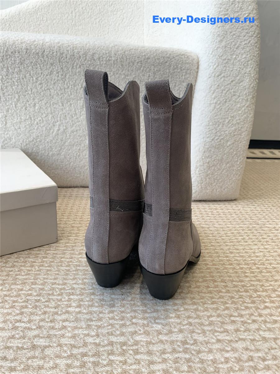 BC Grey Suede Western Cowboy Boots