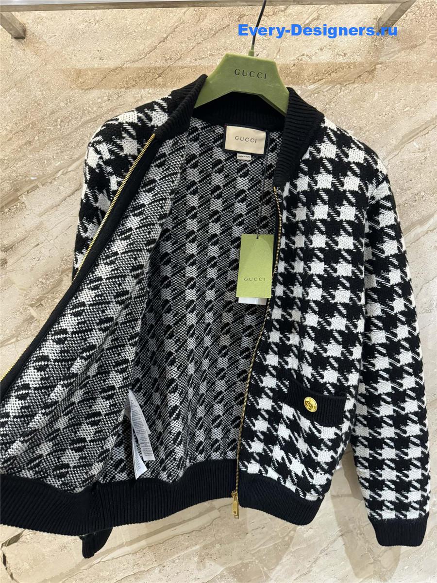 Gvc*1 houndstooth bomber jacket