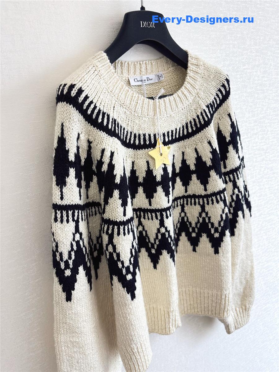 D10ralps beige round neck cashmere sweater