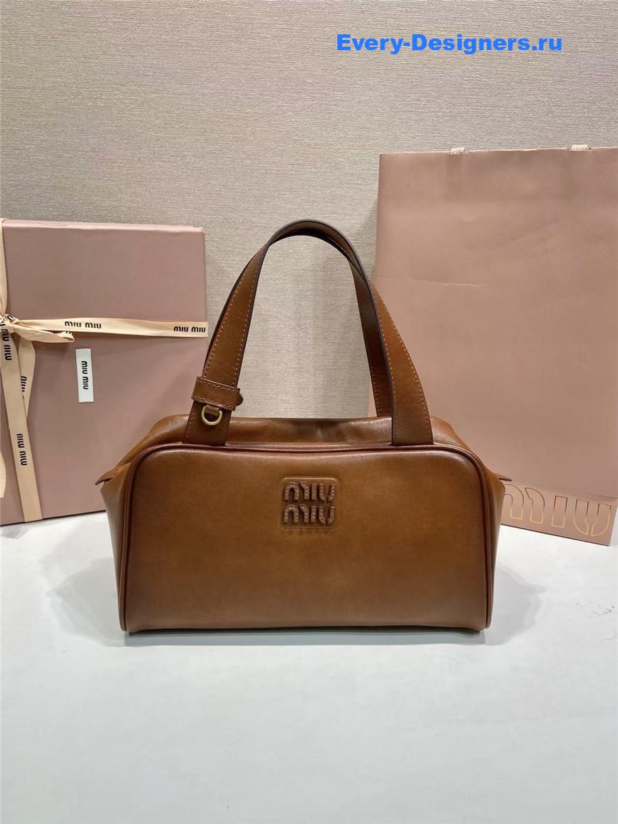 Miu Miu Brown Leather Top-Handle Bag