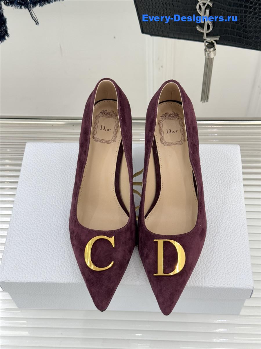 D10r purple suede pointed heel pump