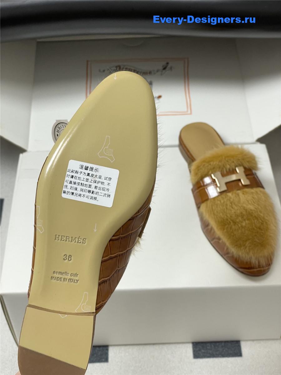 H**me5 brown mink mules