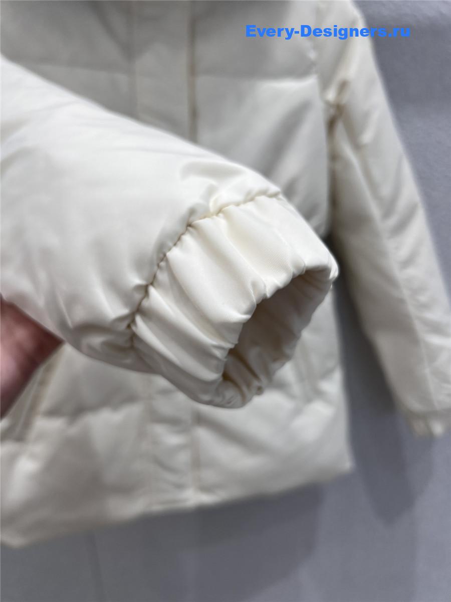 Moncler White Hooded Down Jacket
