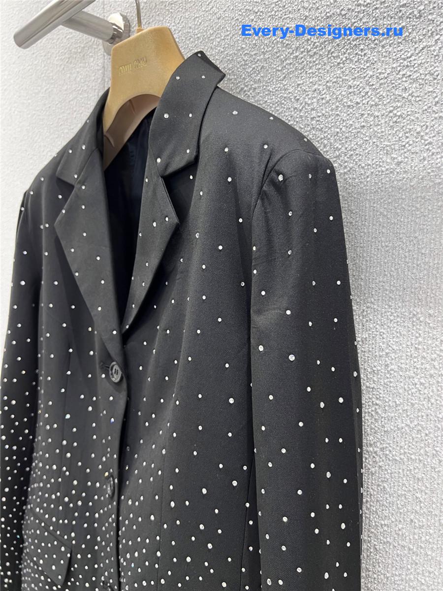 Miu Miu Black Rhinestone Blazer