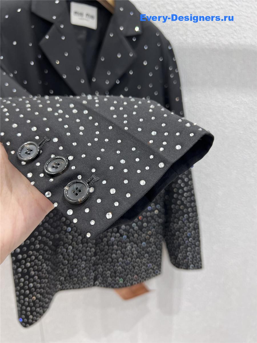 Miu Miu Black Rhinestone Blazer