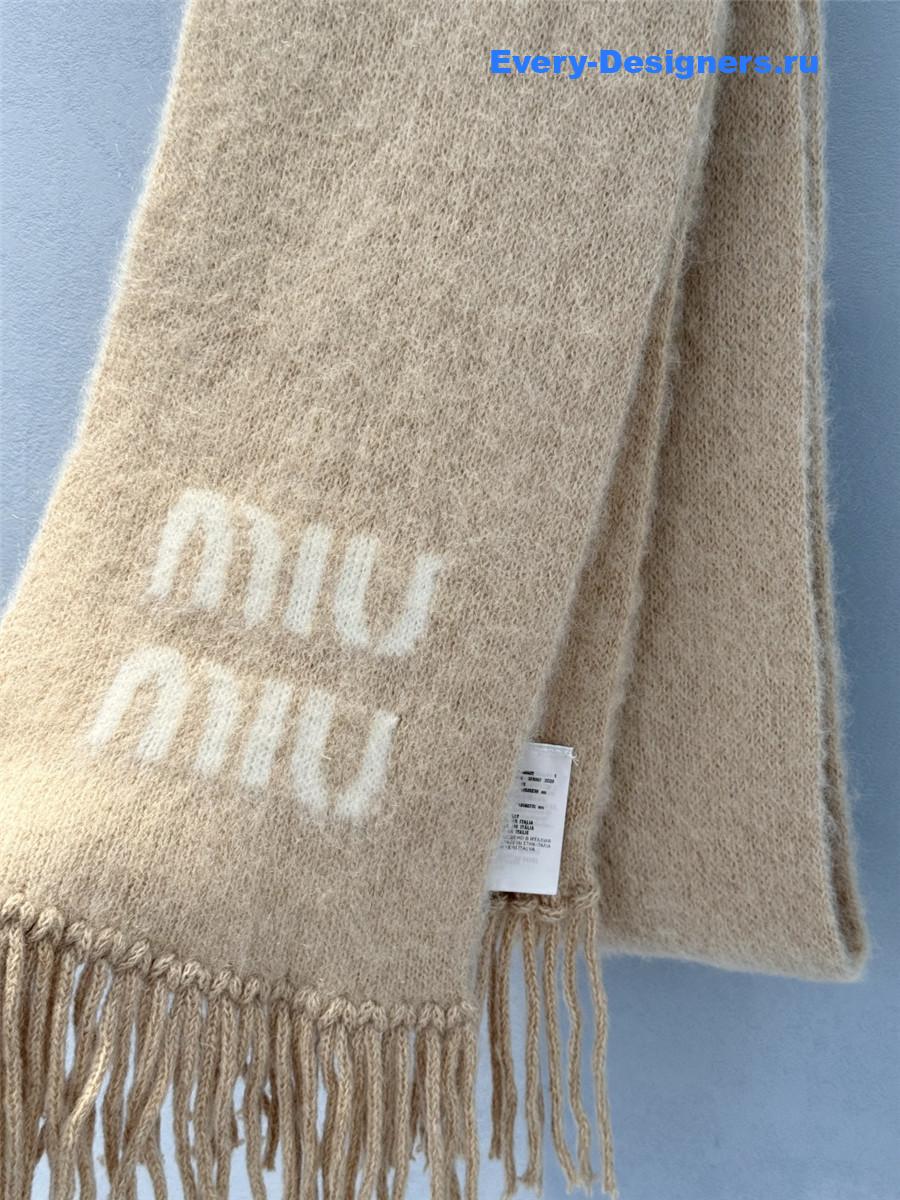 Miu Miu Natural Wool And Mohair Scarf