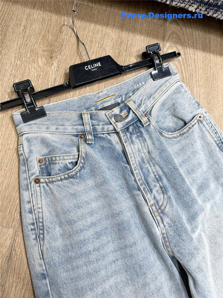 Sa1nt Lau*nt light blue high-waisted jeans